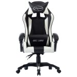Vidaxl fauteuil de jeux vido blanc similicuir