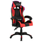 Vidaxl fauteuil de jeux vido avec led rvb rouge et noir similicuir
