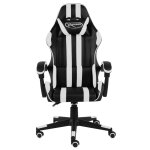 Vidaxl fauteuil de jeux vido noir et blanc similicuir