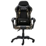 Vidaxl fauteuil de jeux vido noir et camouflage similicuir