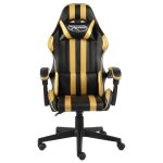 Vidaxl fauteuil de jeux vido noir et dor similicuir