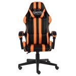 Vidaxl fauteuil de jeux vido noir et orange similicuir