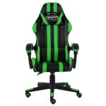 Vidaxl fauteuil de jeux vido noir et vert similicuir