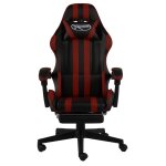 Vidaxl fauteuil de jeux vido et repose - pied noir / bordeaux similicuir