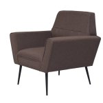 Vidaxl fauteuil marron acier et tissu