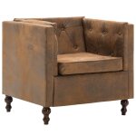 Vidaxl fauteuil marron aspect de daim tissu