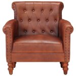 Vidaxl fauteuil marron cuir de chvre vritable