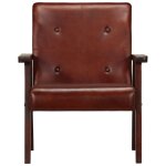 Vidaxl fauteuil marron cuir vritable