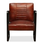 Vidaxl fauteuil marron cuir vritable