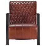 Vidaxl fauteuil marron cuir v�ritable