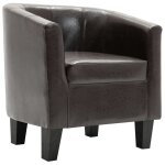 Vidaxl fauteuil marron fonc similicuir