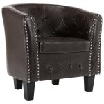 Vidaxl fauteuil marron similicuir