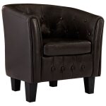 Vidaxl fauteuil marron similicuir