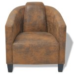 Vidaxl fauteuil marron tissu