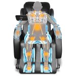 Vidaxl fauteuil de massage avec cran noir similicuir