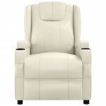 Vidaxl fauteuil de massage inclinable blanc cr�me similicuir