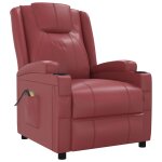 Vidaxl fauteuil de massage inclinable �lectrique bordeaux similicuir