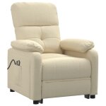 Vidaxl fauteuil de massage inclinable lectrique crme tissu