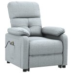 Vidaxl fauteuil de massage inclinable �lectrique gris clair tissu