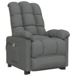 Vidaxl fauteuil de massage inclinable électrique gris foncé tissu Vidaxl fauteuil de massage inclinable électrique gris foncé tissu