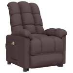 Vidaxl fauteuil de massage inclinable �lectrique marron fonc� tissu