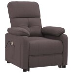 Vidaxl fauteuil de massage inclinable lectrique marron fonc tissu
