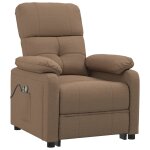 Vidaxl fauteuil de massage inclinable électrique marron tissu Vidaxl fauteuil de massage inclinable électrique marron tissu
