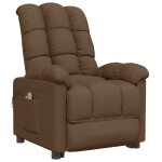 Vidaxl fauteuil de massage inclinable �lectrique marron tissu