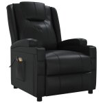 Vidaxl fauteuil de massage inclinable �lectrique noir similicuir