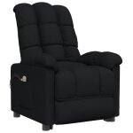Vidaxl fauteuil de massage inclinable lectrique noir tissu