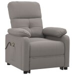 Vidaxl fauteuil de massage inclinable lectrique taupe tissu