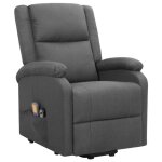 Vidaxl fauteuil de massage inclinable gris foncé tissu Vidaxl fauteuil de massage inclinable gris foncé tissu