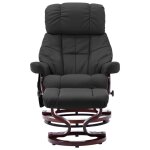 Vidaxl fauteuil de massage inclinable gris similicuir et bois courb�