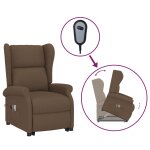 Vidaxl fauteuil de massage inclinable marron tissu