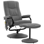 Vidaxl fauteuil de massage inclinable avec repose - pied gris clair tissu