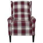 Vidaxl fauteuil de massage inclinable rouge tissu