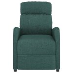 Vidaxl fauteuil de massage inclinable vert fonc tissu