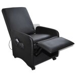 Vidaxl fauteuil de massage noir similicuir