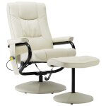 Vidaxl fauteuil de massage avec repose - pied crème similicuir Vidaxl fauteuil de massage avec repose - pied crème similicuir