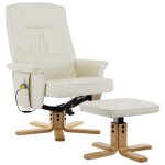 Vidaxl fauteuil de massage avec repose - pieds crme similicuir