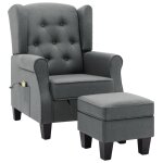 Vidaxl fauteuil de massage avec repose - pied gris clair tissu