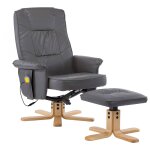 Vidaxl fauteuil de massage avec repose - pieds gris similicuir Vidaxl fauteuil de massage avec repose - pieds gris similicuir