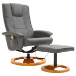 Vidaxl fauteuil de massage avec repose - pied gris similicuir Vidaxl fauteuil de massage avec repose - pied gris similicuir