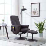 Vidaxl fauteuil de massage avec repose - pied marron similicuir