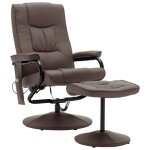 Vidaxl fauteuil de massage avec repose - pied marron similicuir Vidaxl fauteuil de massage avec repose - pied marron similicuir