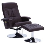 Vidaxl fauteuil de massage avec repose - pied marron similicuir