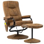 Vidaxl fauteuil de massage avec repose - pied marron similicuir daim Vidaxl fauteuil de massage avec repose - pied marron similicuir daim