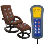 Vidaxl fauteuil de massage avec repose - pieds marron tissu en daim Vidaxl fauteuil de massage avec repose - pieds marron tissu en daim