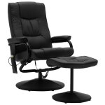 Vidaxl fauteuil de massage avec repose - pied noir similicuir