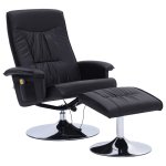 Vidaxl fauteuil de massage avec repose - pied noir similicuir Vidaxl fauteuil de massage avec repose - pied noir similicuir